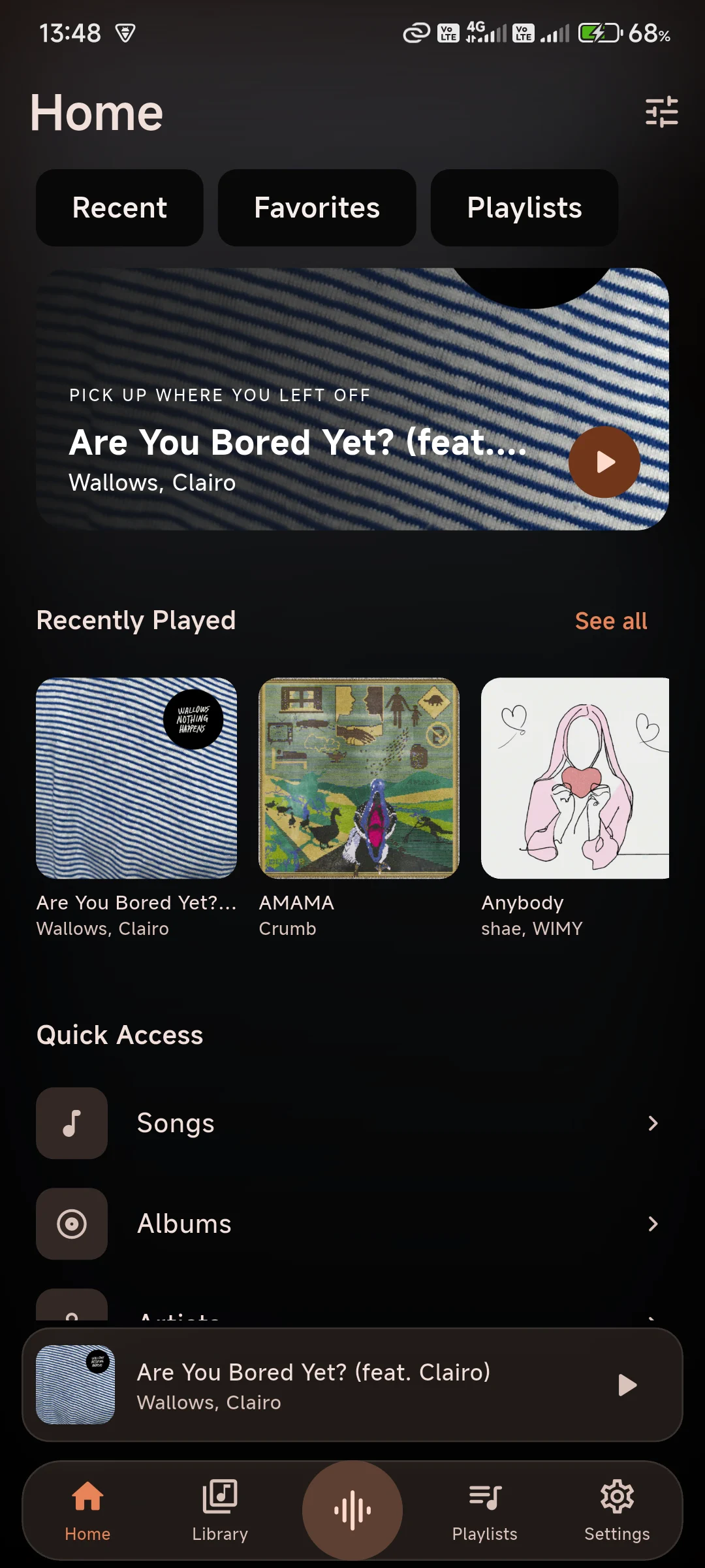 Resona Home with a striped blue backdrop taken from the cover of Are You Bored Yet?